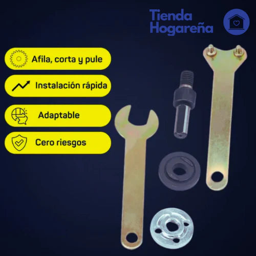 ADAPTADOR DE DISCOS PARA TALADRO💯 + DISCO DE CORTE Y PULIDO🎁 + ENVIO GRATIS 🥰