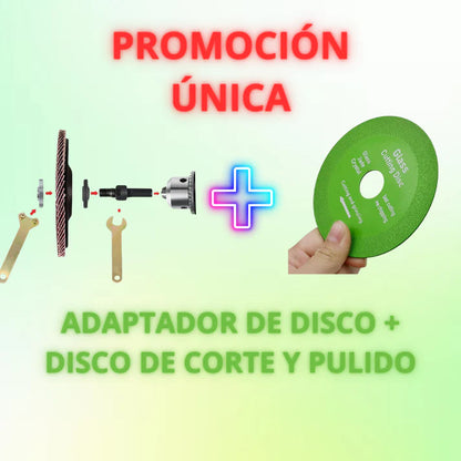 ADAPTADOR DE DISCOS PARA TALADRO💯 + DISCO DE CORTE Y PULIDO🎁 + ENVIO GRATIS 🥰